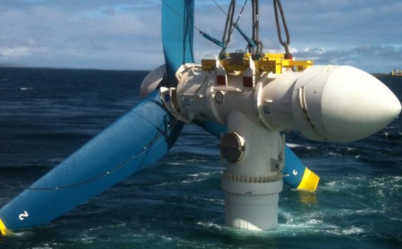 A turbine is lowered into