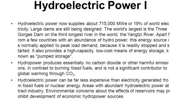 Hydroelectric Power I