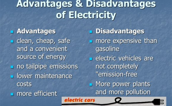 Advantages and disadvantages of electricity generator