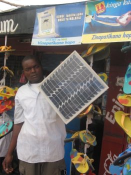 Solar salesperson in Kenya.