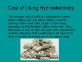 Cost of building a hydroelectric dams